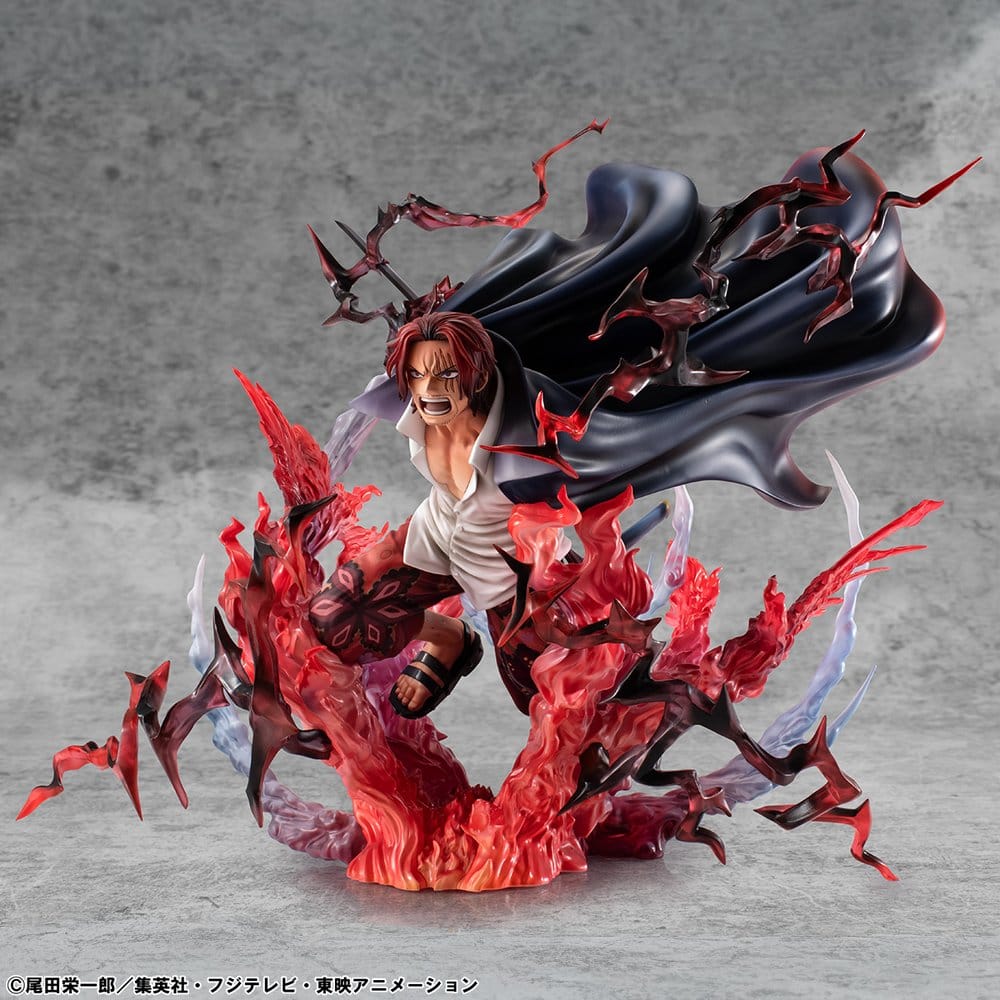 One Piece P.O.P SA-MAXIMUM PVC Statue Leader of Red Hair Pirates Red-Haired Shanks Kamusari 25 cm