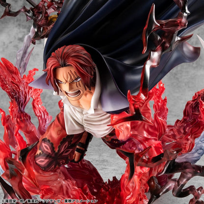 One Piece P.O.P SA-MAXIMUM PVC Statue Leader of Red Hair Pirates Red-Haired Shanks Kamusari 25 cm