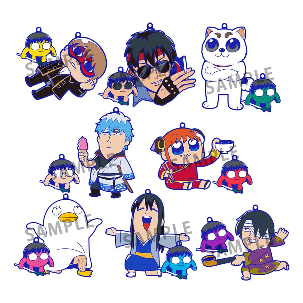 Gintama x Okawabukubu Rubber Mascot Buddycolle Rubber Charms Gintama Oshanti 7 cm Assortment (8) Keyrings