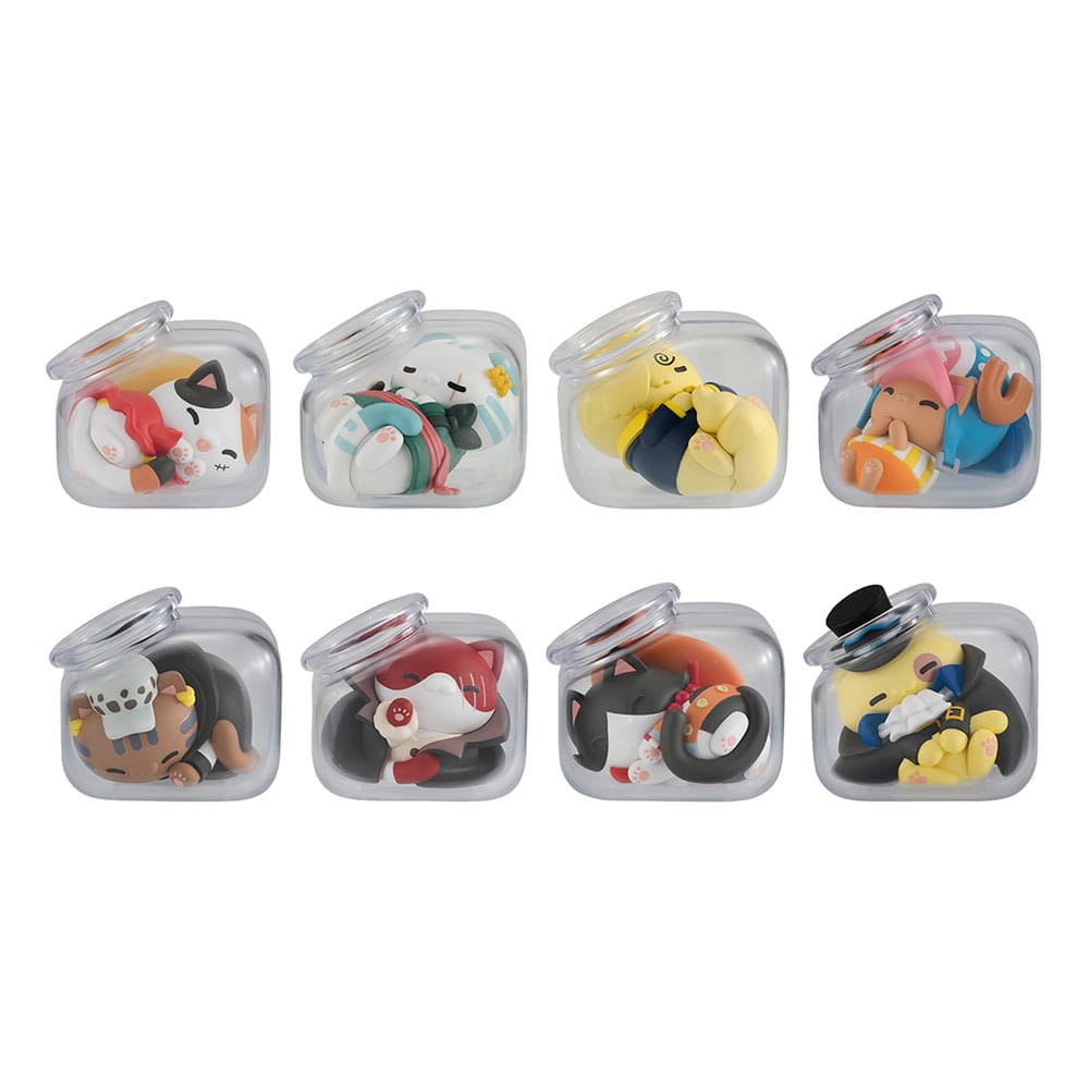 One Piece Mega Cat Project Trading Figure Good Night NyanPieceNyan! 3 cm Assortment (8) Mini-figures