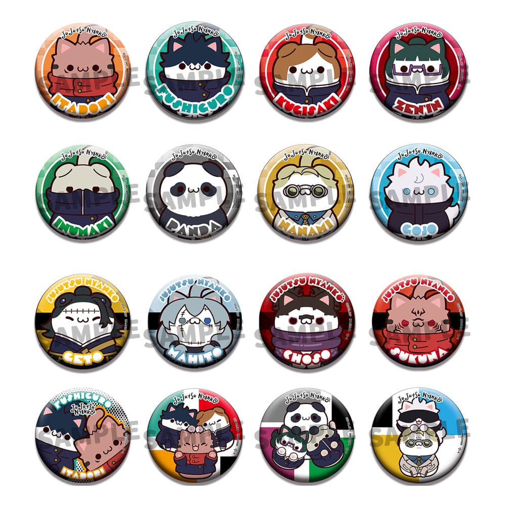Jujutsu Kaisen Mega Cat Project Enamel Pins Jujutsu Cats 5 cm Assortment (16) Pins & Brooches
