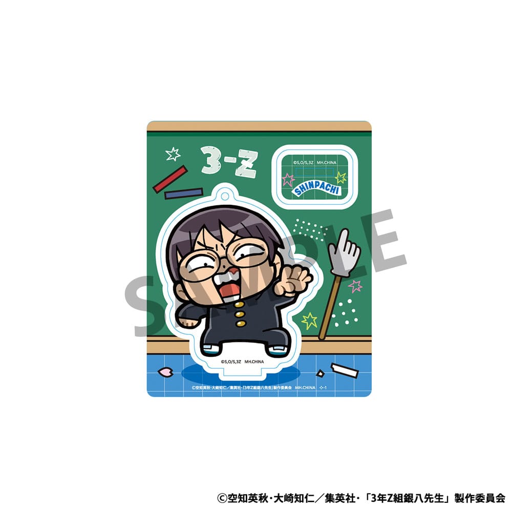Gintama Acrylic Figure 3-Z Ginpachi Sensei x Okawabukubu the Youth 6 cm Display (8)