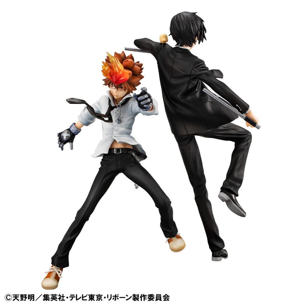 Katekyo Hitman Reborn! G.E.M. Series PVC Statue Tsunayoshi Sawada & Kyoya Hibari & Reborn Set 21 cm Statues