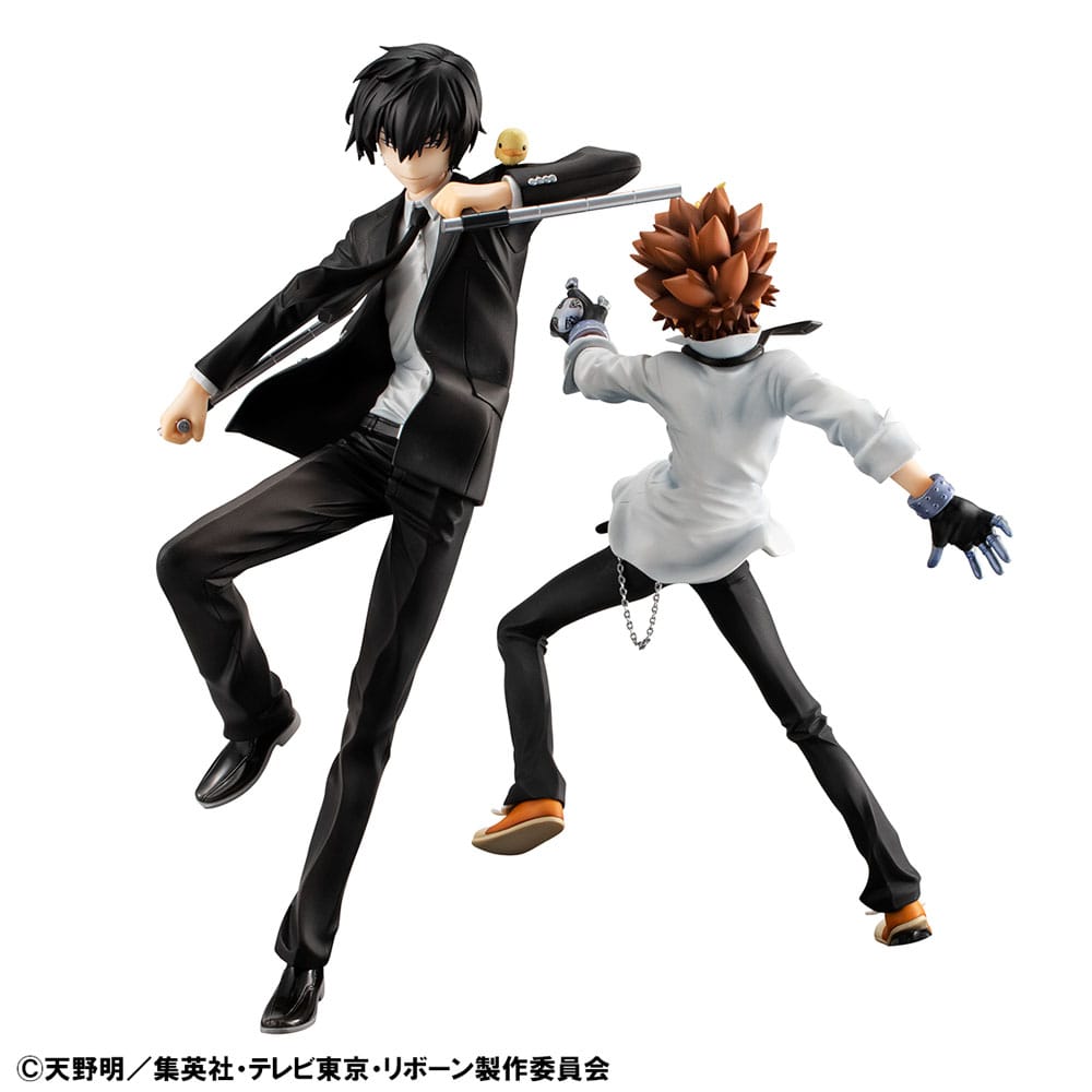 Katekyo Hitman Reborn! G.E.M. Series PVC Statue Tsunayoshi Sawada & Kyoya Hibari & Reborn Set 21 cm