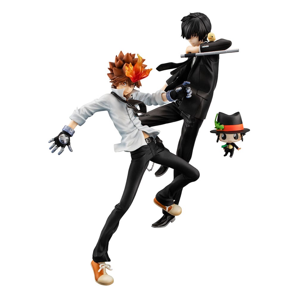 Katekyo Hitman Reborn! G.E.M. Series PVC Statue Tsunayoshi Sawada & Kyoya Hibari & Reborn Set 21 cm Statues