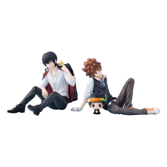 Katekyo Hitman Reborn! G.E.M. Series PVC Statue Tsuna & Reborn & Hibari & Hibird Palm Size Set 8 cm Statues