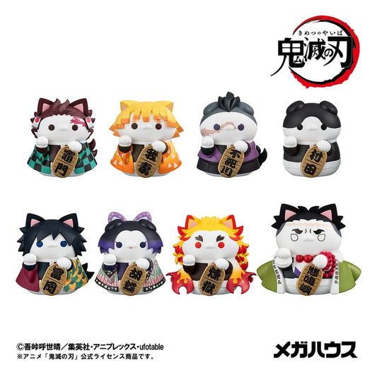 Demon Slayer: Kimetsu no Yaiba Mega Cat Project Trading Figures 8-Pack Fortune Cats Ver. 01 7 cm Blind Box (with gift)