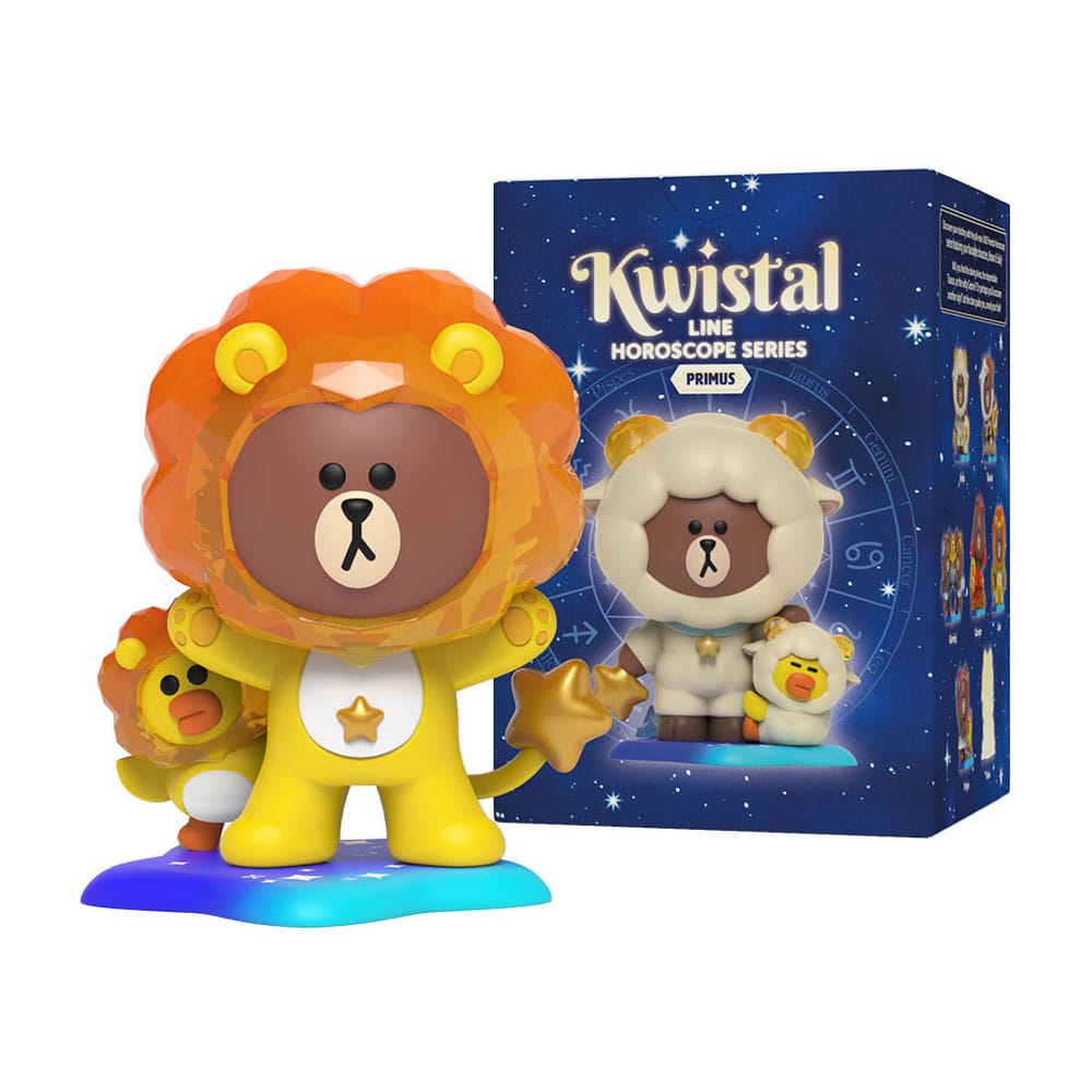 Line Friends Kwistal Blind Box Horoscope Series 1 Display (6) Statues