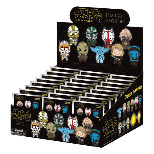 Star Wars-EP III Revenge Of Sith 3D PVC Bag Clips Series 1 Display (24) Keyrings