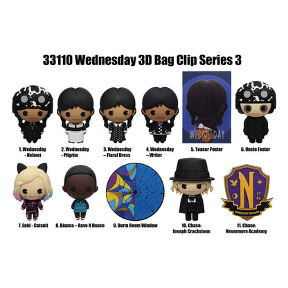 Wednesday  3D PVC Bag Clips Series 3 Display (24)