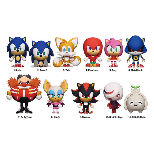 Sonic - The Hedgehog 3D PVC Bag Clips Series 1 Display (24) Keyrings