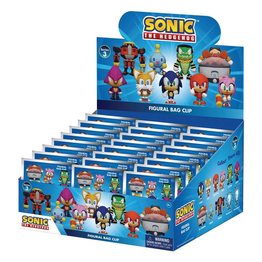 Sonic - The Hedgehog 3D PVC Bag Clips Series 3 Display (24) Keyrings