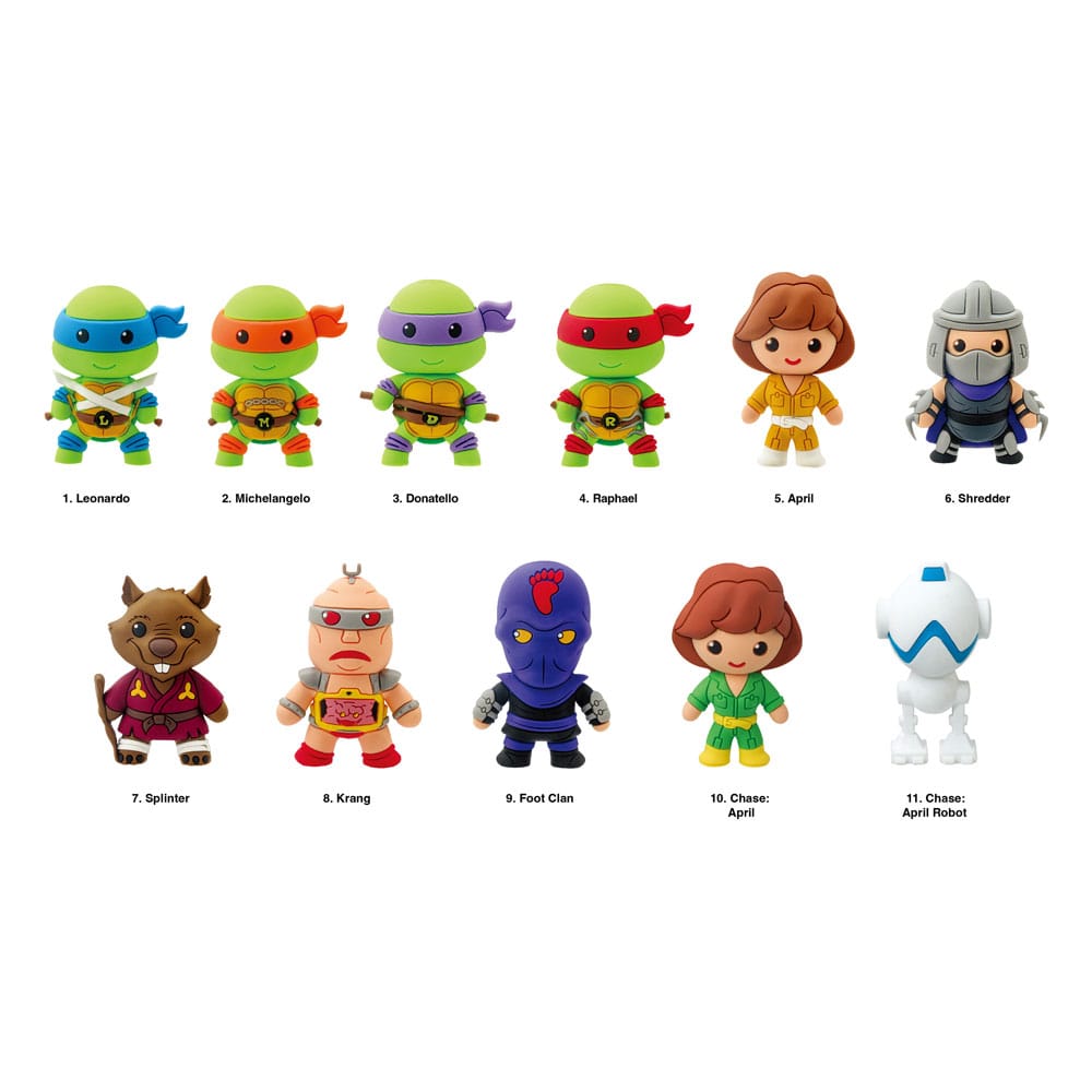 Teenage Mutant Ninja Turtles 3D PVC Bag Clips Series 1 Display (24) Keyrings