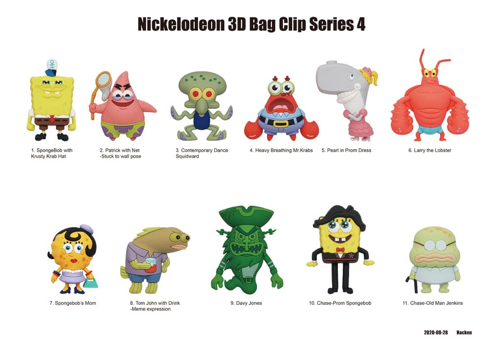 Nickelodeon Classics 3D PVC Bag Clips Series 4 Display (24)