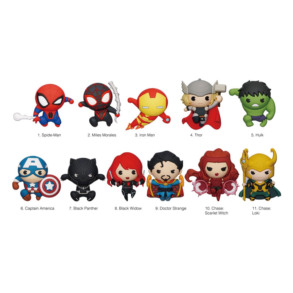 Marvel 3D PVC Bag Clips Series 10 Classics Display (24) Keyrings