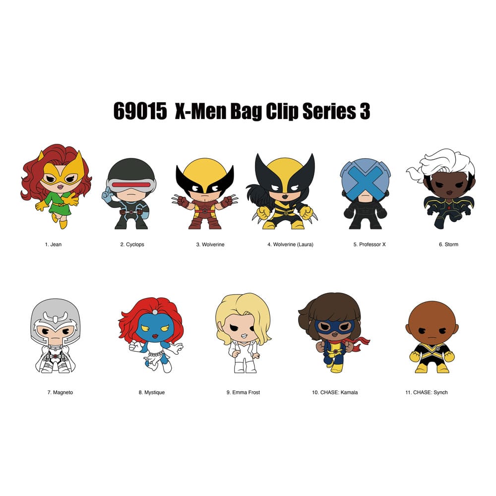 Marvel 3D Foam Bag Clips X-men Classic Series 3 Display (24)