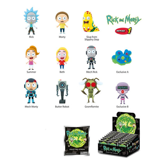 Rick and Morty 3D PVC Bag Clips Series 1 Display (24) Keyrings
