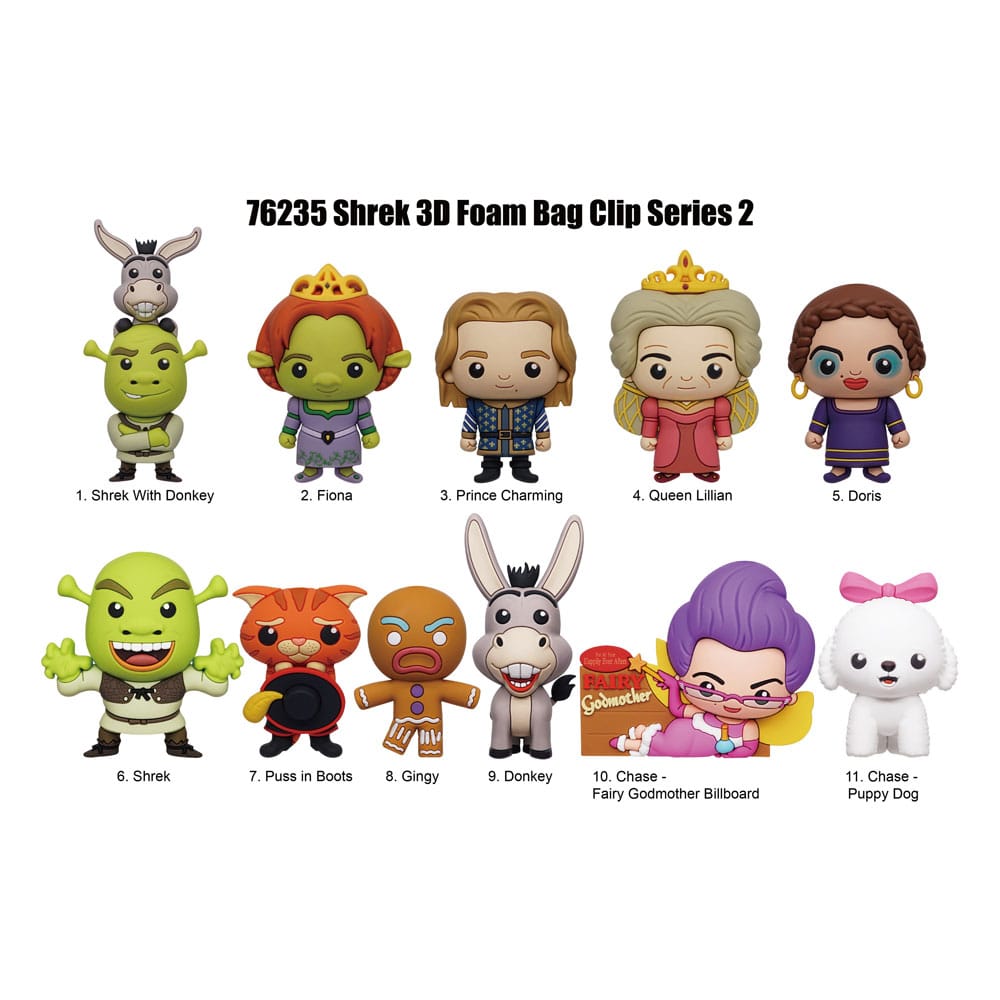 Shrek PVC Bag Clips Series 2 Display (24) Keyrings