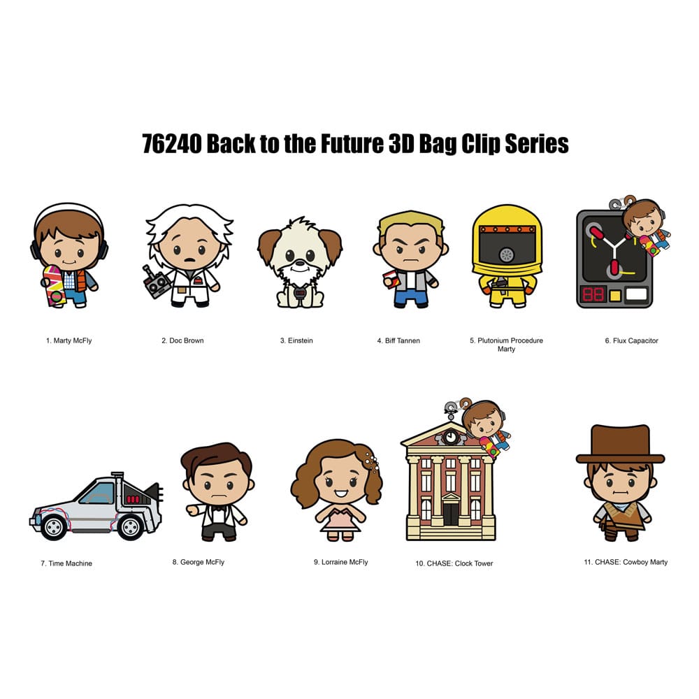 Back to the Future 3D PVC Bag Clips 40th Anniversary Series 1 Display (24) Keyrings