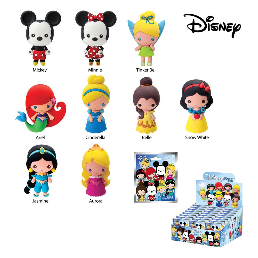Disney 3D PVC Bag Clips Series 1 Display (24) Keyrings