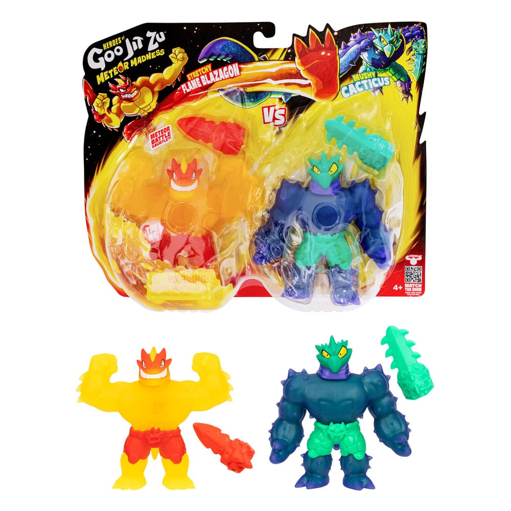 Heroes of Goo Jit Zu Meteor Madness Stretch Figures 2-Pack Flame Blazagon vs. Cacticus 13 cm Mini-figures