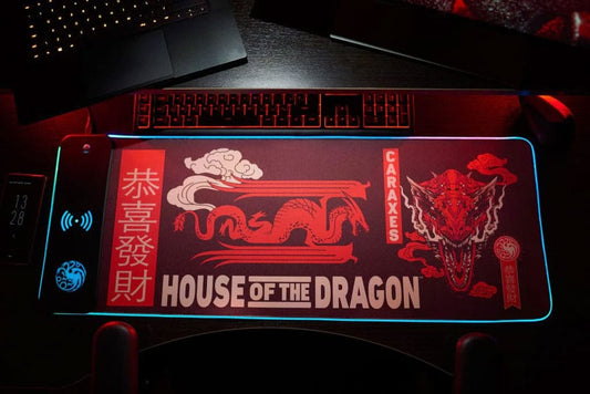 House of the Dragon Mousepad with Mobile Charger Mouse pads