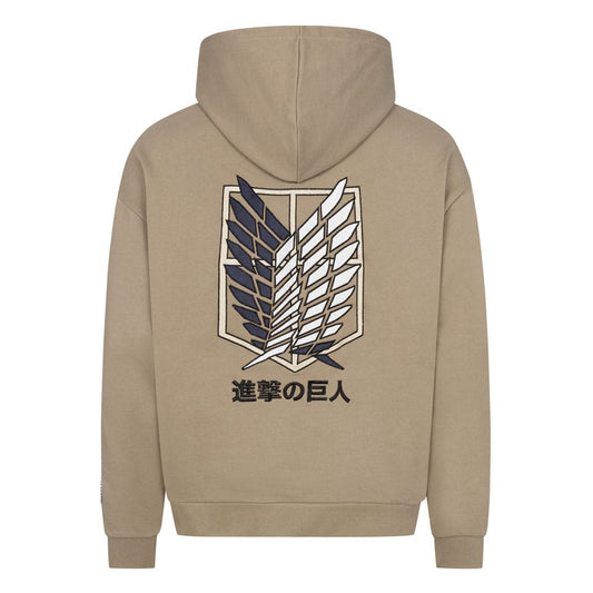 Attack on Titan Hooded Sweater Graphic Khaki