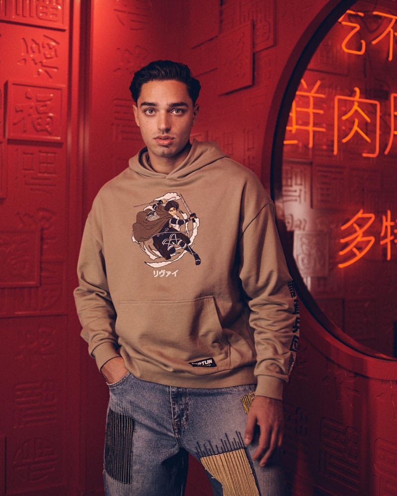 Attack on Titan Hooded Sweater Graphic Khaki