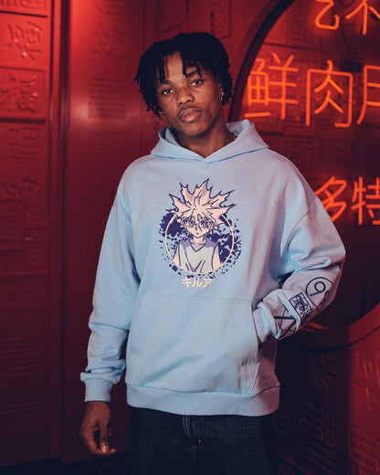 Hunter x Hunter Hooded Sweater Graphic Blue Size XL