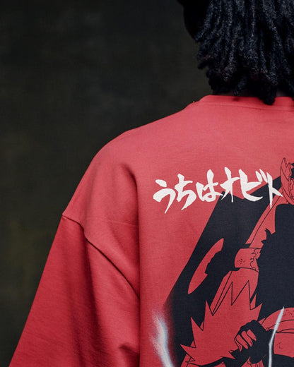 Naruto Shippuden T-Shirt Graphic Red Size XL