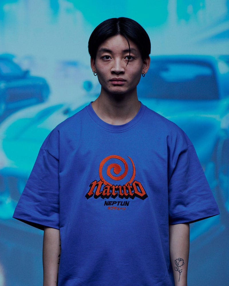 Naruto Shippuden T-Shirt Graphic Blue Size XL