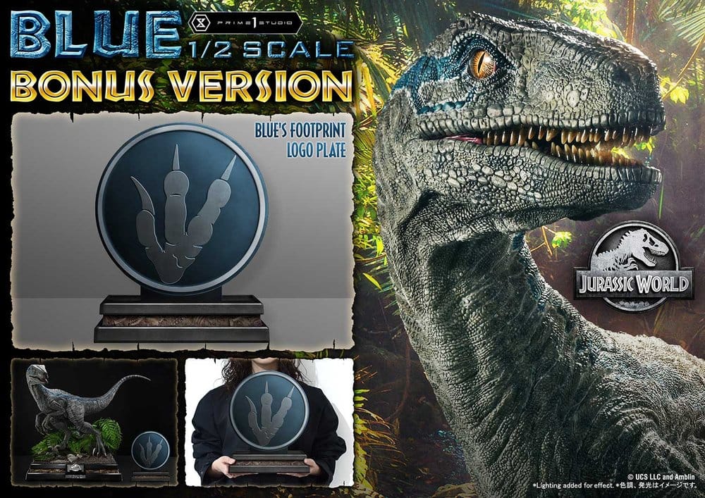 Jurassic World: Fallen Kingdom (Film) Legacy Museum Collection Statue 1/2 Blue Bonus Version 88 cm