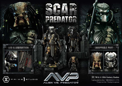 The Alien vs. Predator Museum Masterline Series Statue 1/3 Scar Predator Deluxe Version 93 cm
