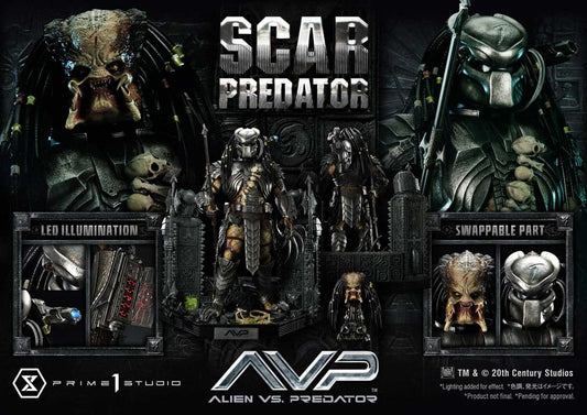 The Alien vs. Predator Museum Masterline Series Statue 1/3 Scar Predator Deluxe Version 93 cm