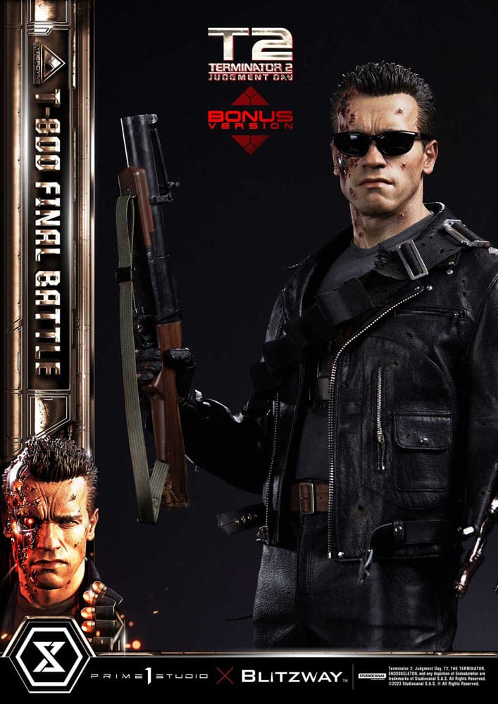 Terminator 2 Museum Masterline Series Statue 1/3 T-800 Final Battle Deluxe Bonus Version 75 cm