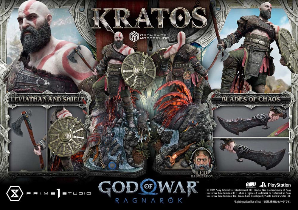 God of War: Ragnarok Real Elite Masterline Series Statue 1/3 Kratos Ultimate Version 95 cm Statues