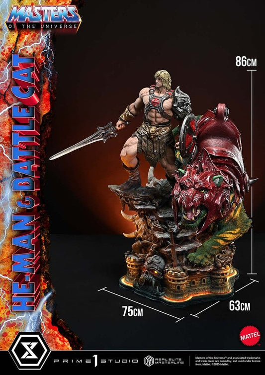 Masters of the Universe Real Elite Masterline Series Statue 1/4 He-Man & Battle Cat 86 cm