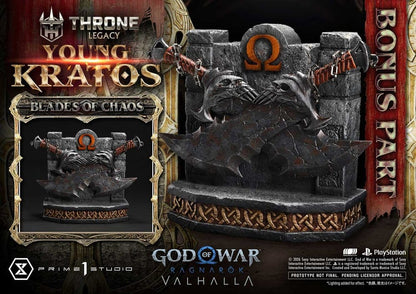 Throne Legacy God of War Series Statue 1/3 Ragnarok Young Thyself Kratos Bonus Version 91 cm