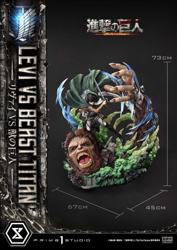 Attack on Titan Ultimate Premium Masterline Series Statue 1/4 Levi Versus Beast Titan Bonus Version 73 cm Statues