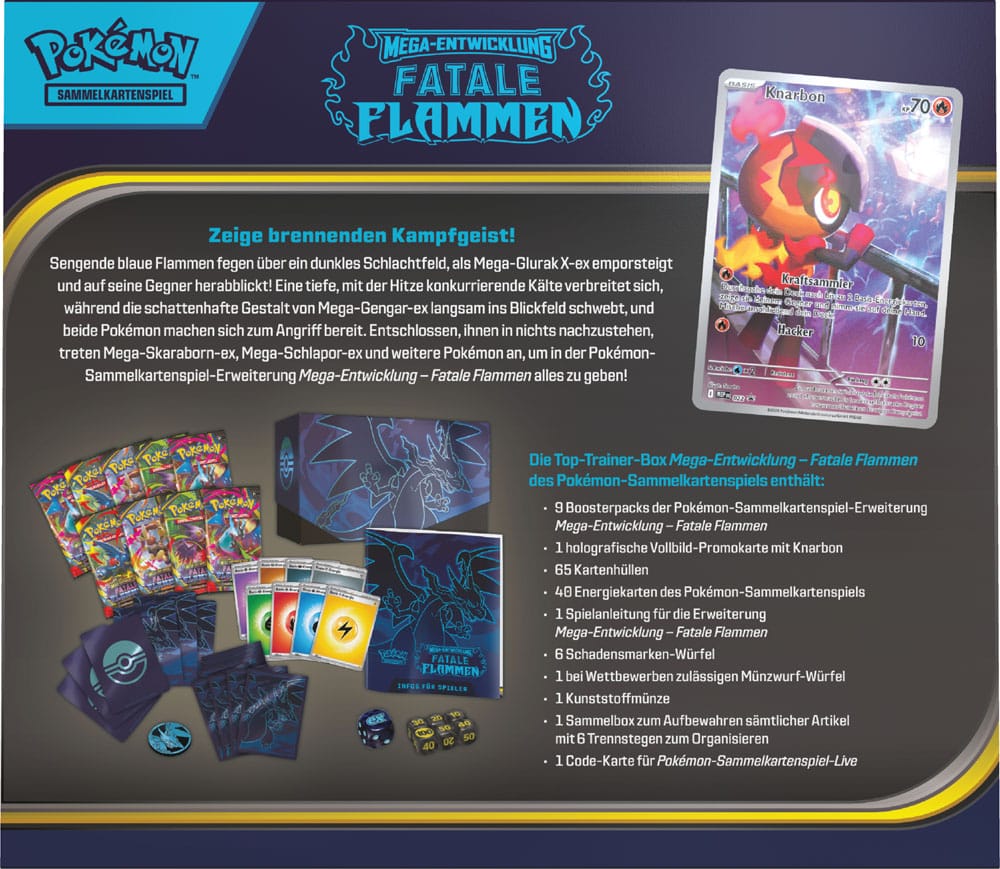 Pokémon ME02 Fatale Flammen Top Trainer Box *German Version*