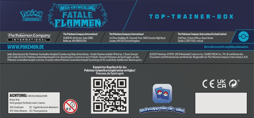 Pokémon ME02 Fatale Flammen Top Trainer Box *German Version*