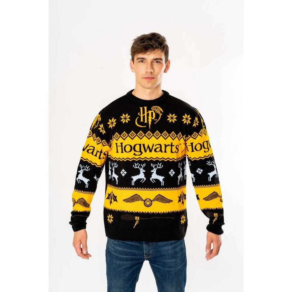 Harry Potter Christmas Sweater Deluxe Hogwarts Knitted Size M
