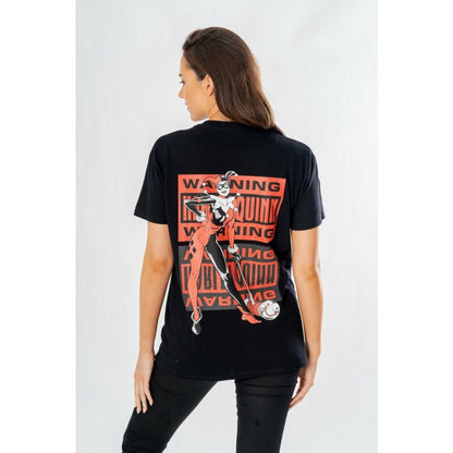 DC Comics T-Shirt Harley Quinn Front Back Warning