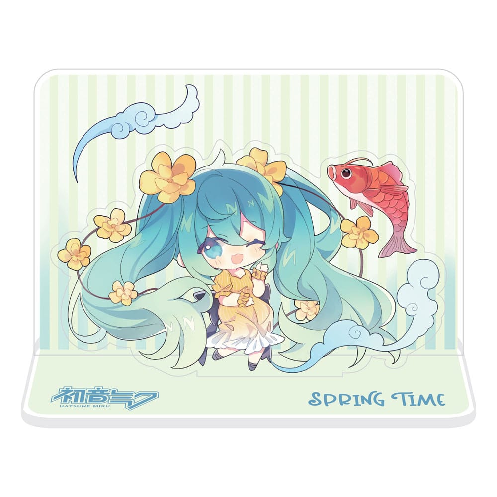 Hatsune Miku Acrylic Figure Standee Hatsune Miku Spring Time Chibi Miku with Koi 11 cm Decoration