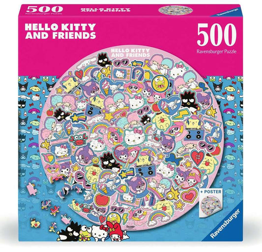 Helly Kitty and Friends Round Jigsaw Puzzle (500 pieces) Puzzles