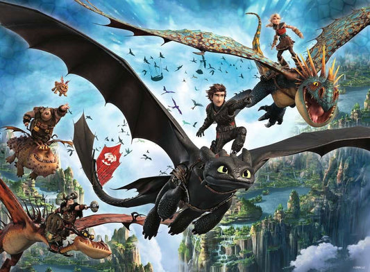 How to Train Your Dragon Children's Jigsaw Puzzle XXL Dragons & Heroes (150 pieces)