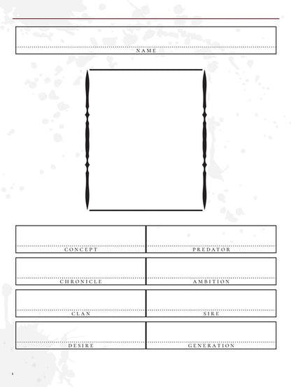 Vampire: The Masquerade 5th Edition RPG Journal Expanded Character Sheet Journal *Englische Version*