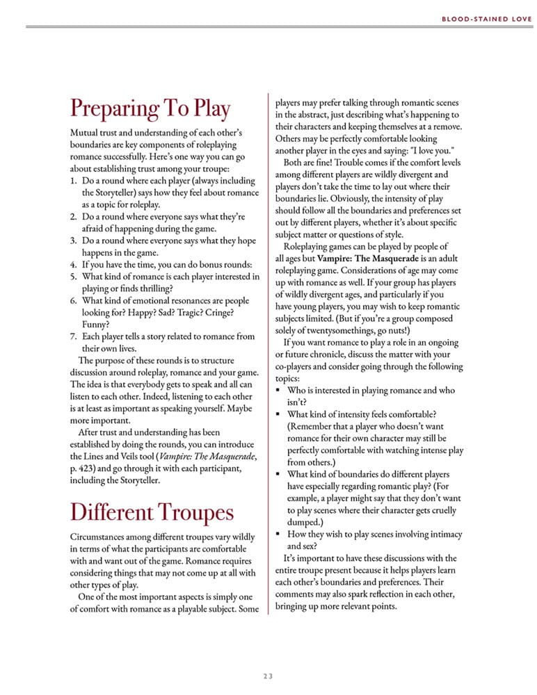 Vampire: The Masquerade 5th Edition RPG book Blood-Stained Love Sourcebook *Englische Version*