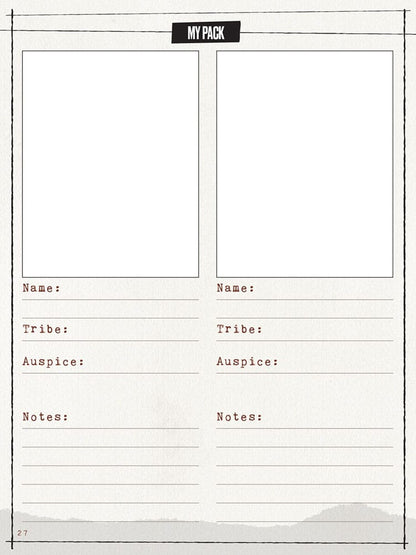 Werewolf: The Apocalypse 5th Edition RPG Journal Expanded Character Sheet Journal *Englische Version*