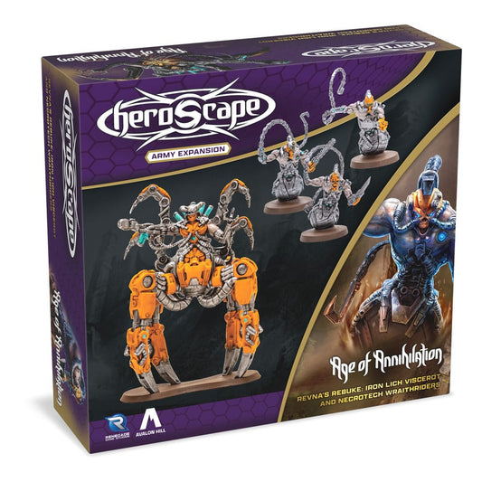 Heroscape Expansion Revna’s Rebuke: Iron Lich Viscerot and Necrotech Wraithriders Army *English Version* Board games